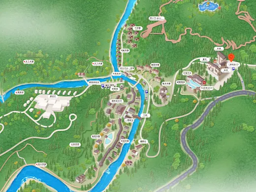 淄博结合景区手绘地图智慧导览和720全景技术，可以让景区更加“动”起来，为游客提供更加身临其境的导览体验。